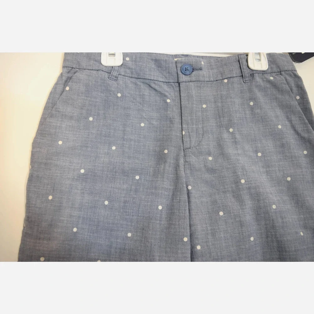 NWT OshKosh B'Gosh Shorts‎ Girls Size 14 in Light Denim w/ Polka Dots